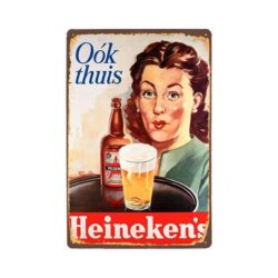 Plaque Métal Vintage Heineken Femme