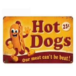Plaque Métal Vintage Hot Dog
