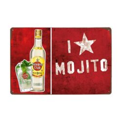 vintage metal plate i love mojito