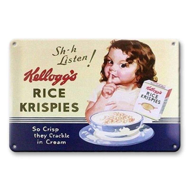 plaque-metal-vintage-kelloggs-rice-krispies Plaque Métal Vintage Kellogg's Rice Krispies