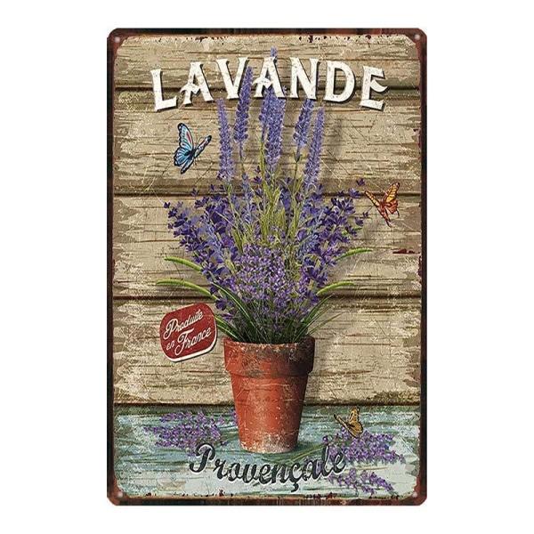 plaque-metal-vintage-lavande plaque métal vintage lavande