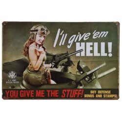 vintage military metal plate