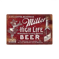 vintage miller metal plate 1