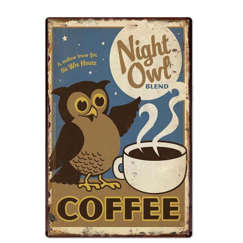 plaque-metal-vintage-oiseau-de-nuit Plaque Métal Vintage Oiseau De Nuit