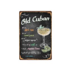 Plaque Métal Vintage Old Cuban