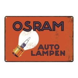 plaque métal vintage osram