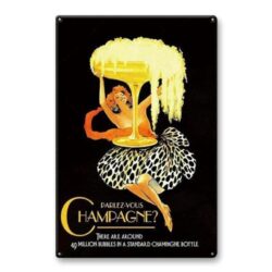 vintage metal plate do you speak champagne