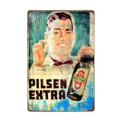 Plaque Métal Vintage Pilsen Extra