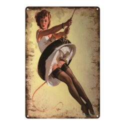 metal plate vintage pin up swing