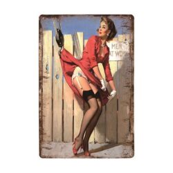 plaque metal vintage pin up hook construction site