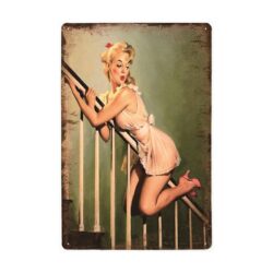 vintage pin up staircase metal plate