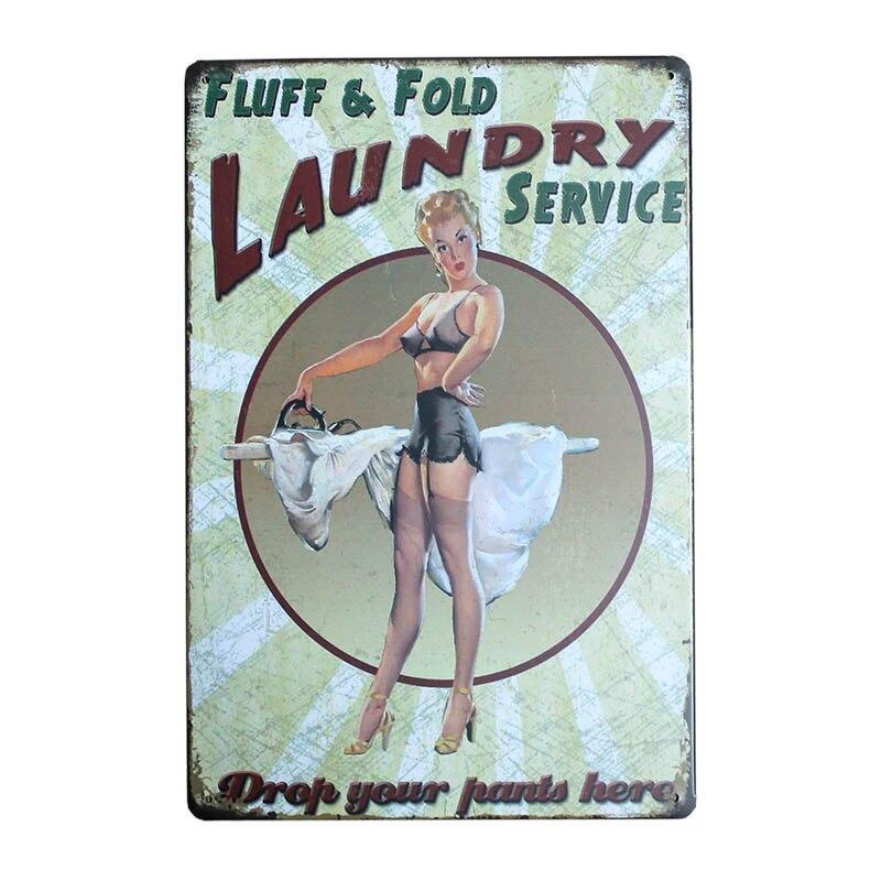 metal vintage pin up laundry plate metal vintage pin up laundry plate