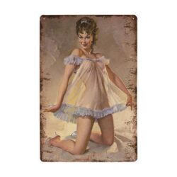 metal plate vintage pin up soubrette