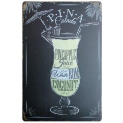 Plaque Métal Vintage Pina Colada