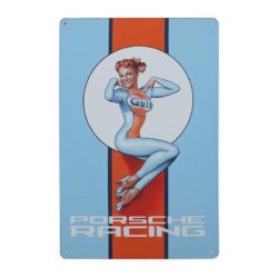 vintage metal sign porsche racing