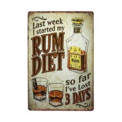 plaque métal vintage rhum