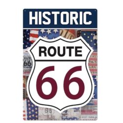 Plaque Métal Vintage Route 66 Historic