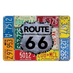 Plaque Métal Vintage Route 66 Immatriculation