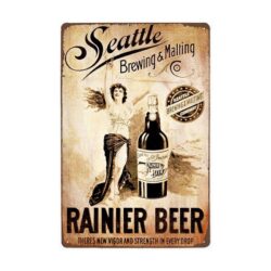 Plaque Métal Vintage Seatle Bière