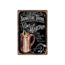 Plaque Métal Vintage Slim Moscow