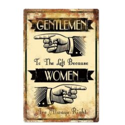 plaque métal vintage toilette