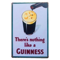 Plaque Métal Vintage Verre de Guinness