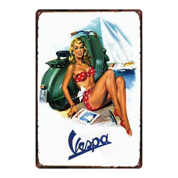 plaque-metal-vintage-vespa plaque métal vintage vespa