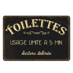 plaque métal vintage wc