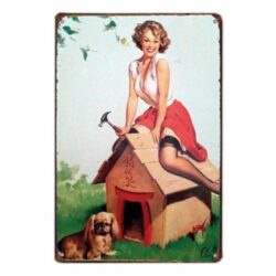 pin up metal sign