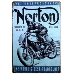 plaque métallique vintage moto