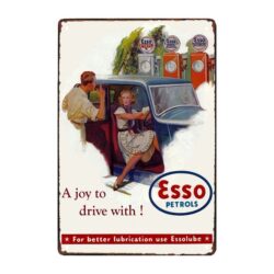 vintage metal plate esso petrols