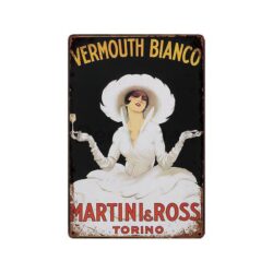 vintage martini ross metal plate
