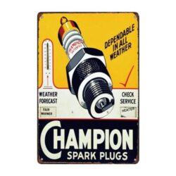 plaque publicitaire bougie champion