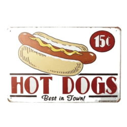 plaque publicitaire hot dog
