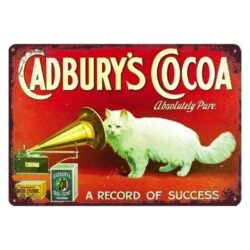 plaque publicitaire vintage chat