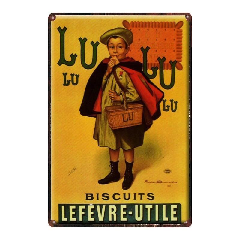 plaque publicitaire vintage lu