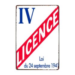 plaque vintage licence 4
