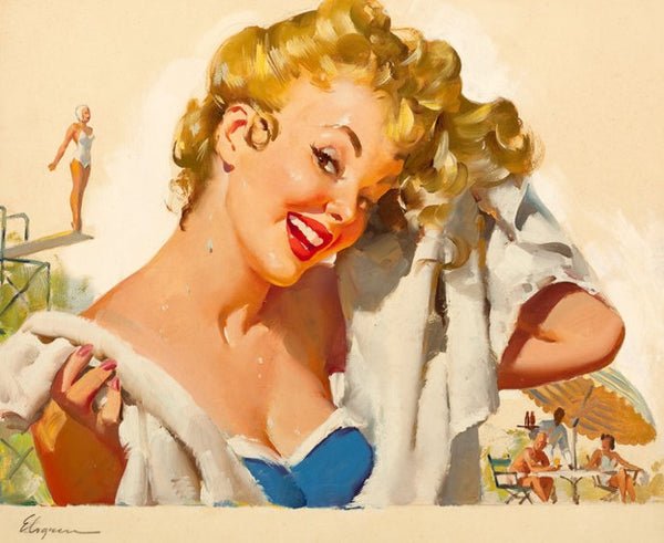 gil elvgren art poolside fun gil elvgren