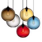 suspension globe glass color