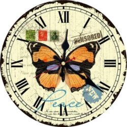 vintage butterfly clock
