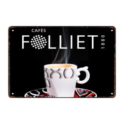 ancienne plaque publicitaire café folliet