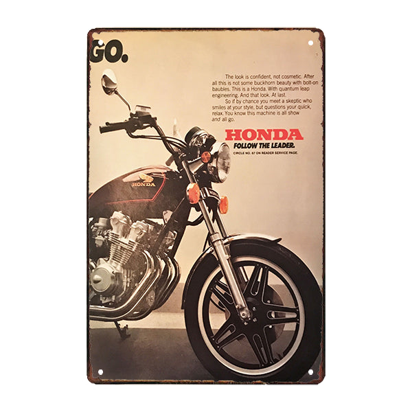 old honda advertising plaque old honda advertising plaque