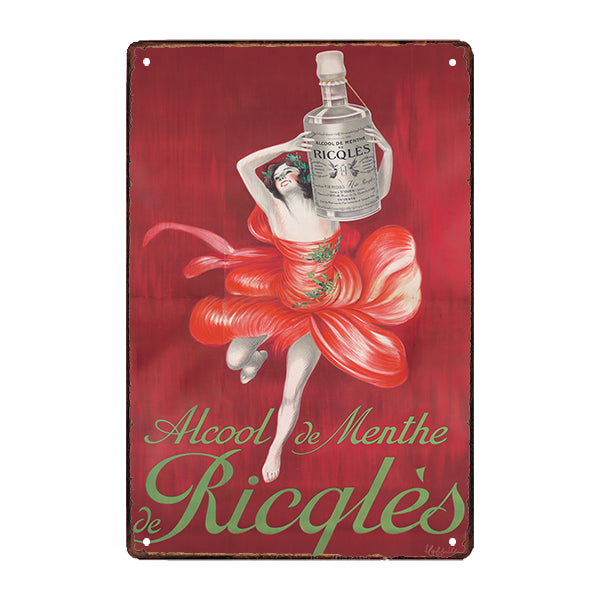 ancienne-plaque-publicitaire-ricqles-alcool-de-menthe ancienne plaque publicitaire ricqlès alcool de menthe