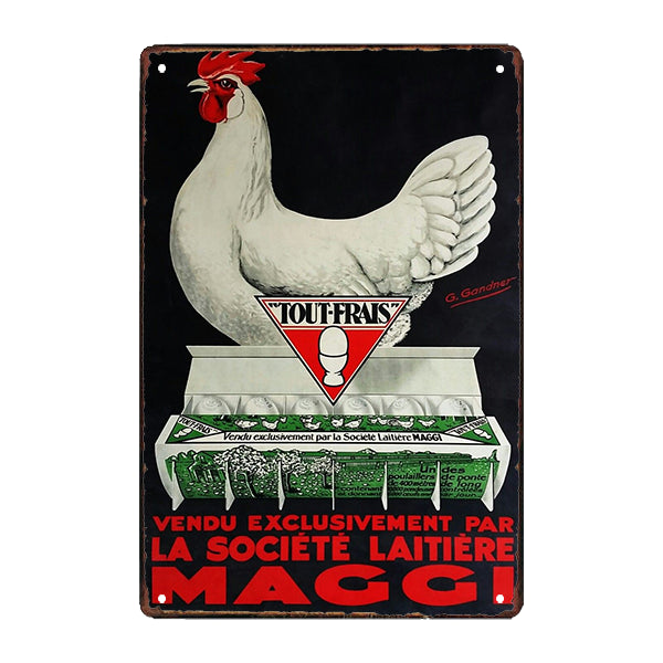 oeufs-frais-plaque-publicitaire Œufs Frais Plaque Publicitaire