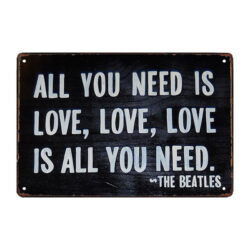 plaque métal all you need is love