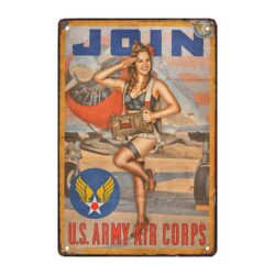 plaque métal army pin up