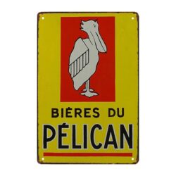 plaque métal bière pélican