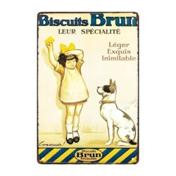 plaque métal biscuit brun