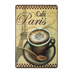 plaque métal bistrot cafe