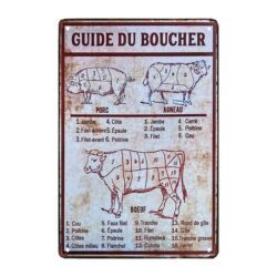 plaque métal boucherie
